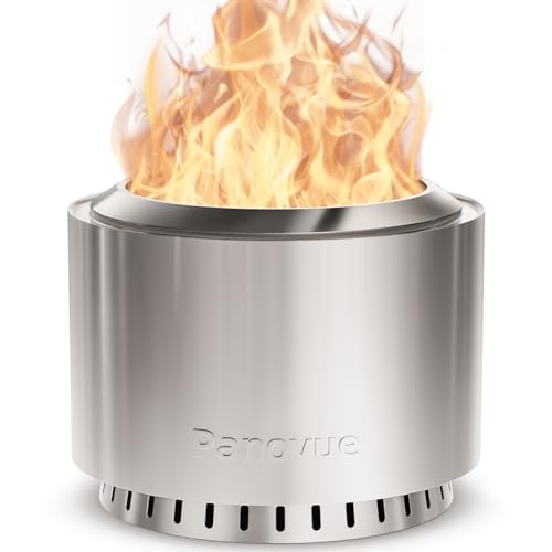 Panovue 22 inch Smokeless Fire Pit with Waterproof Cover