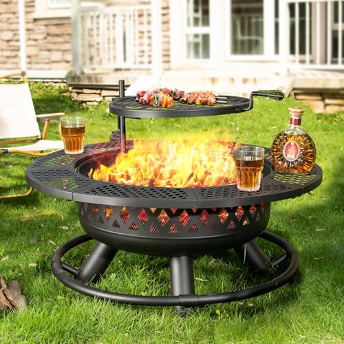 Panovue 36 Inch Fire Pit with Grill